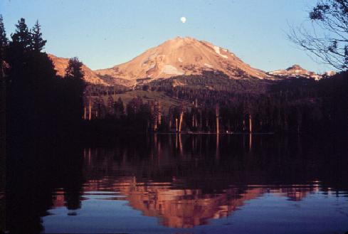 Mt. Lassen, a plug dome volcano viewed from the west side. Lassen Volcanic National Park, CA