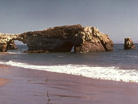 Sea arch and stack.