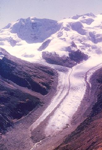 Alpine Glacier, displaying medial moraine.