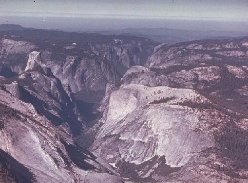 Tenaya Canyon, a deep, glaciated mountain valley in Yosemite National Park.